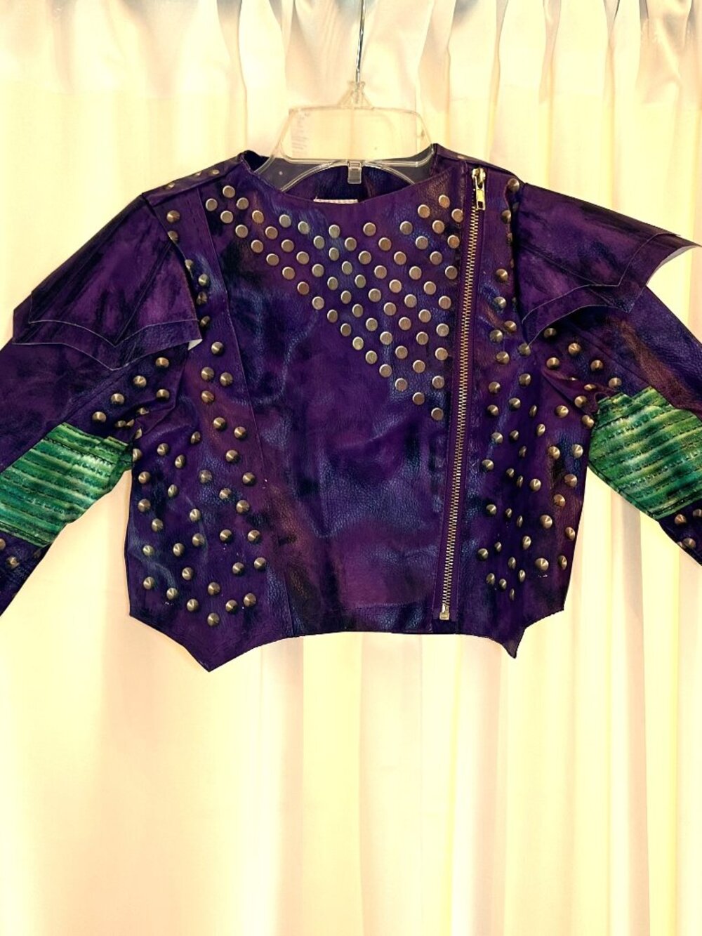 Disney Store Descendants Mal Full Zip Faux Leather Costume Jacket Size 7/8